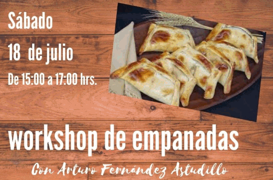 workshop "empanadas maken" 18 juli in de Batjanzaal